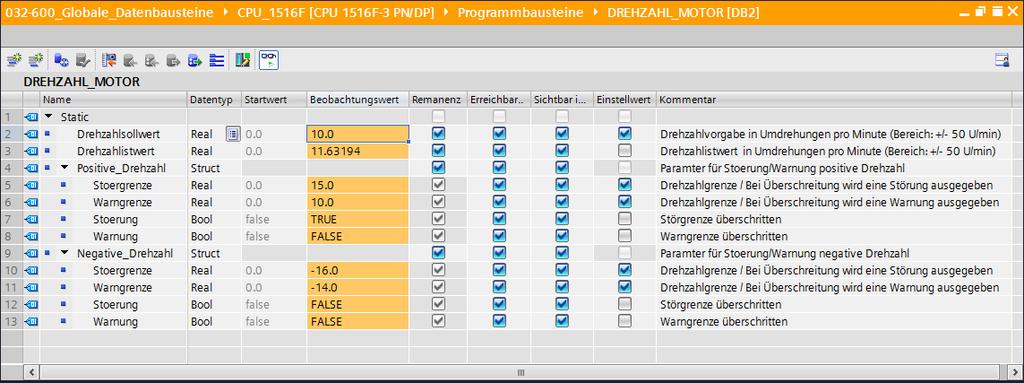 Das Rücksetzen sämtlicher Startwerte erfolgt mit einem Klick auf das Symbol.