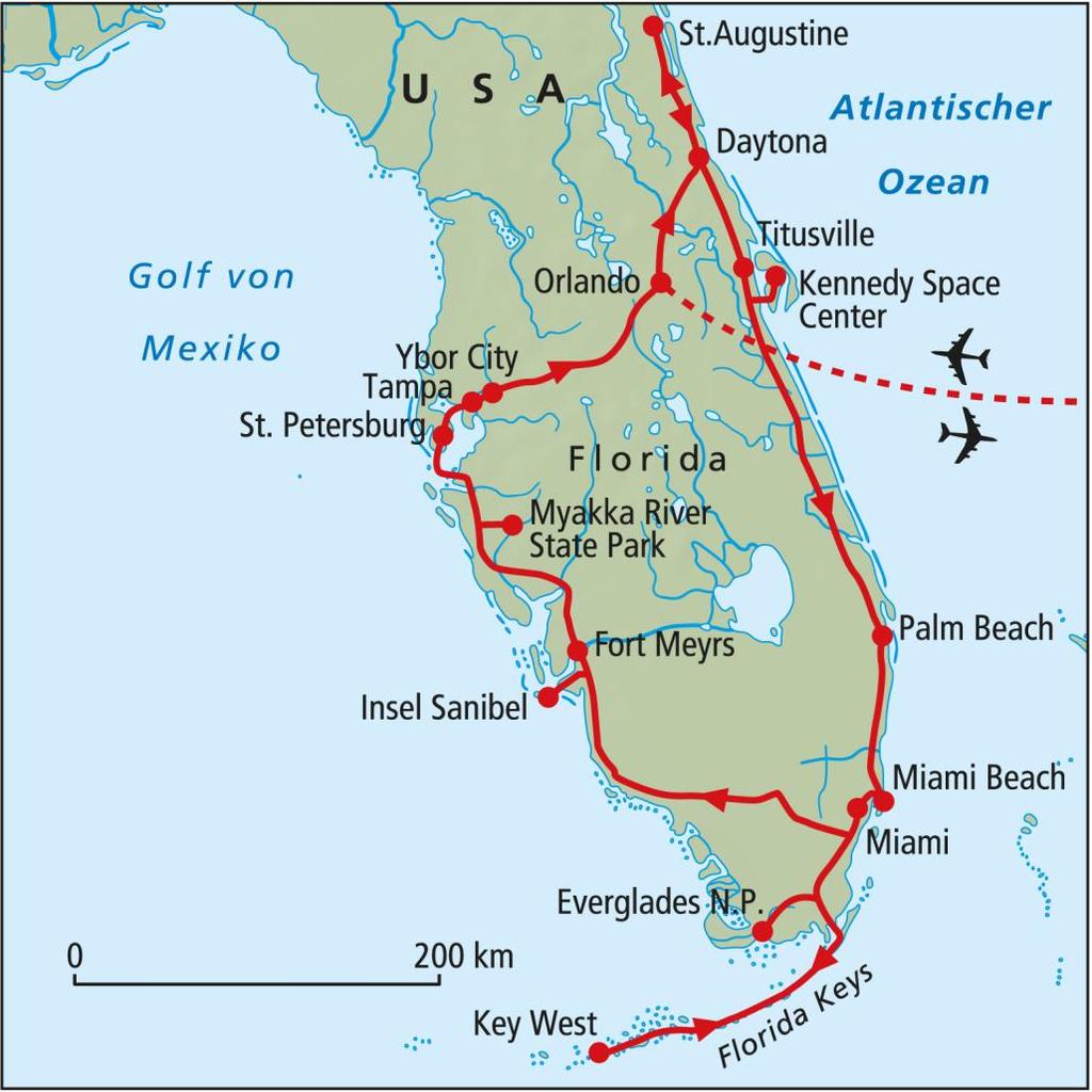 Rundreise Florida 87 Rotel 2017 - Inselwelt der Florida Keys mit Key West - Berühmter Everglades Nationalpark - Miami - Kennedy Space Center - St.