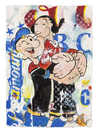 35 HEINER MEYER Startgebot 1700 Titel: Popeye in Love Jahr: 2017 Größe: 75 x 53 cm Technik: Mischtechnik auf Bütten Internet: www.heiner-meyer.
