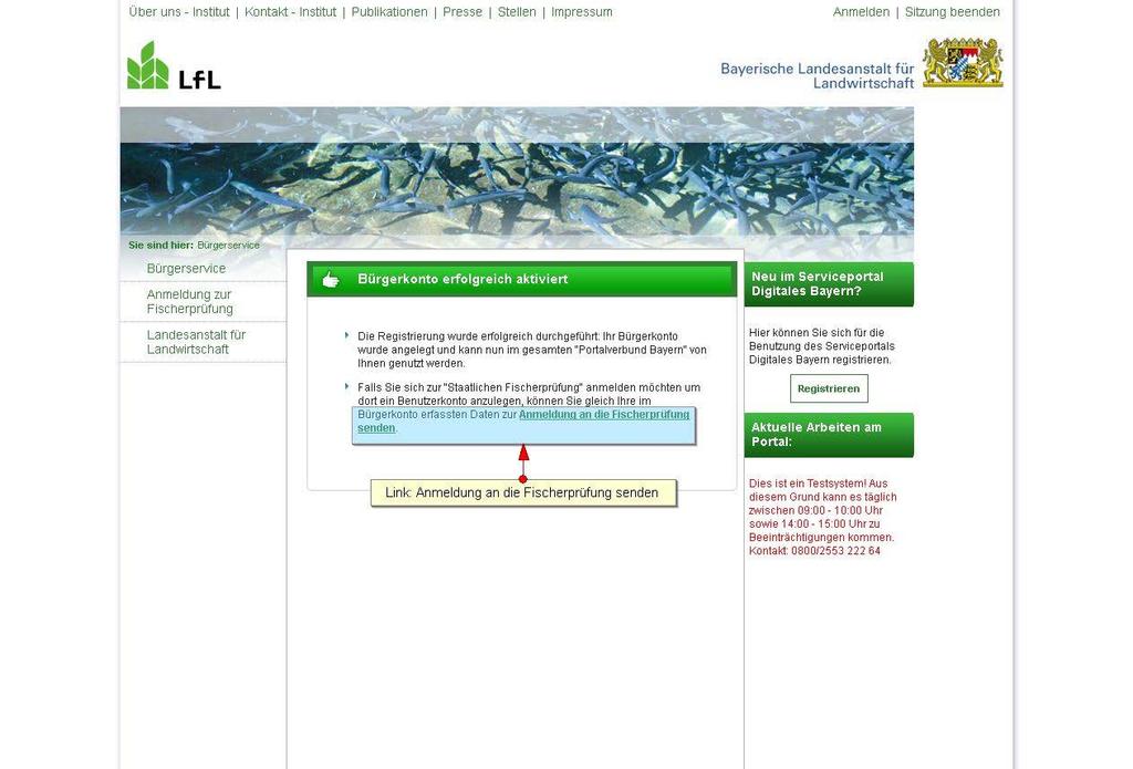 Die Registrierung an der Fischerprüfung Online 12 9.