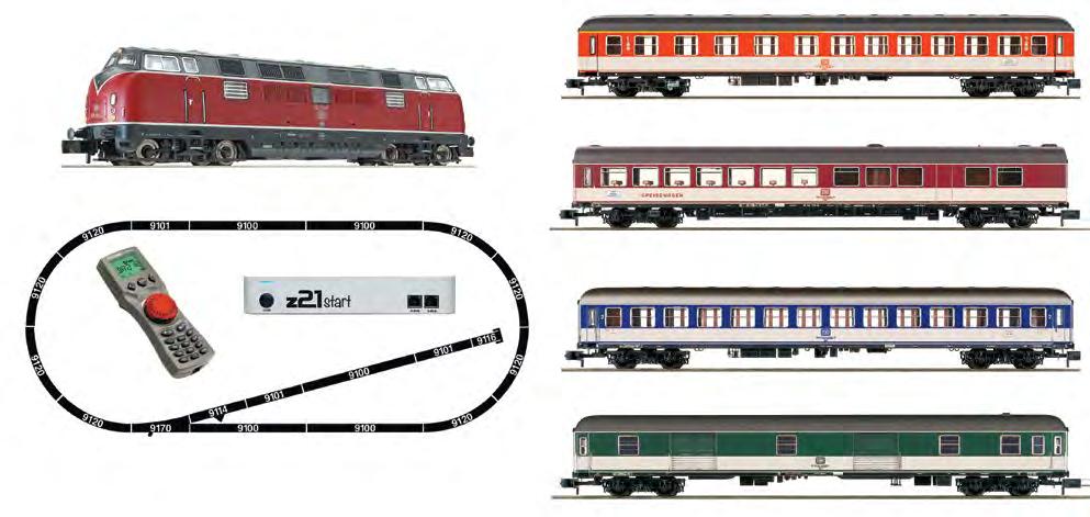 I N Startset / Starter Set z21 start Digitalset: BR 221 mit Schnellzug ( Popfarben ), DB / z21 start Digital Starter Set: Class 221 with express train ( Pop colours ), DB IV 780 Wagen/Coaches: Art.