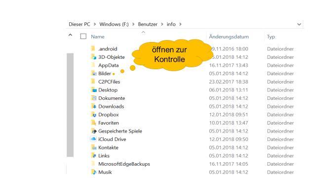 Der Name "Windows" kann auch anders lauten.