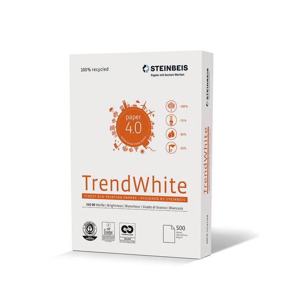 TrendWhite ClassicWhite RECYCLING-PAPIERE Das Papier, das wirklich alles kann TrendWhite Steinbeis Trend White überzeugt mit einer Weiße von ISO und einem hervorragenden Preis-Leistungs-Verhältnis.