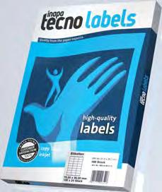 BLATTETIKETTEN inapa tecno Blattetiketten Etiketten für Laser-, Inkjetdrucker und Kopierer auf -Blättern Mit inapa tecno-etiketten liegen Sie immer richtig.