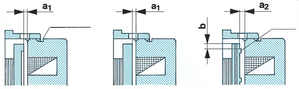 Montagebedingungen Vor dem Anbau der Bremse sind folgende Punkte unbedingt zu beachten: Die Exzentrizität des Wellenstumpfes gegenüber dem Befestigungslochkreis darf 0,2 mm (bei Größe 3 6), bzw.