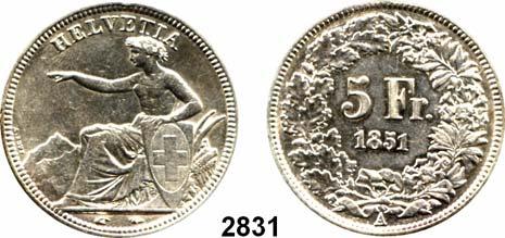 KM 3.1... Vorzüglich - prägefrisch 80,- 2830 5 Franken 1851 A, Paris.