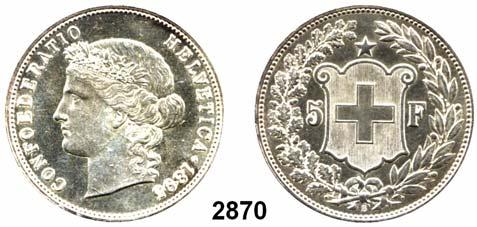 208 AUSLÄNDISCHE MÜNZEN & MEDAILLEN Schweiz 2870 5 Franken 1895 B, Bern. HMZ 2-1198g. KM 34.