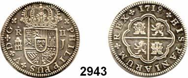 .. Sehr schön 40,- Philipp V. 1700 1746 2943 2 Reales 1719, Segovia. 5,64 g. Cayón 8708.