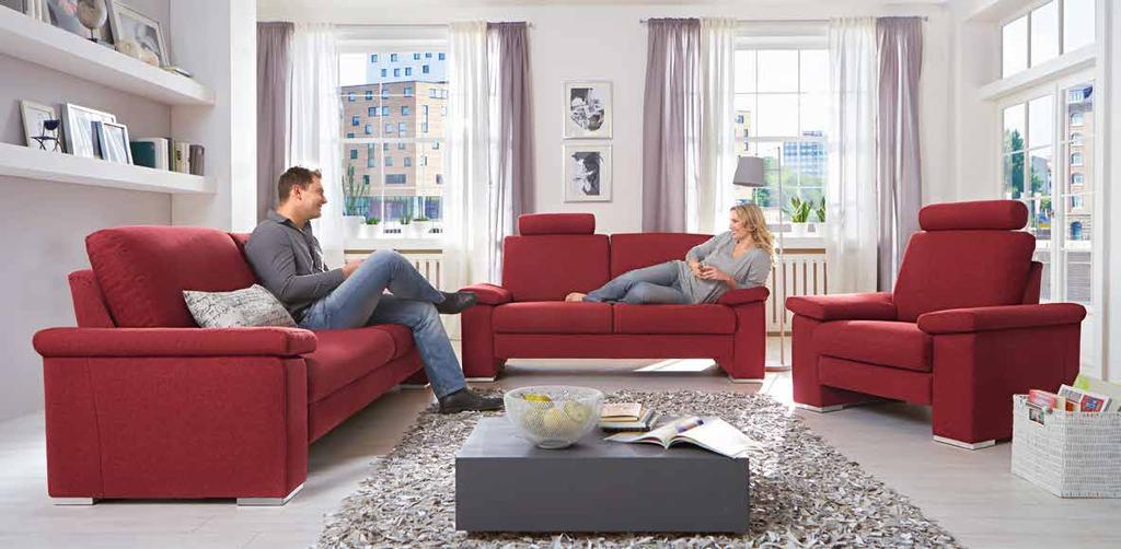 Eleganz vereint mit Komfort Sessel ca. 102 cm breit ohne Kopfstütze 399,- Sofa 2-sitzig ca. 182 cm breit 598,- ohne Kopfstütze Sofa 3-sitzig ca.