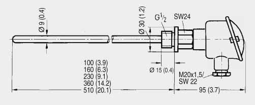 Niederdruck-Einschraub- mit Anschlusskopf, ohne Halsrohr Der Niederdruck-Einschraub- mit Anschlusskopf (ohne Halsrohr) eignet sich für den Temperaturbereich von -50 bis +400 C (-58 bis +752 F) und