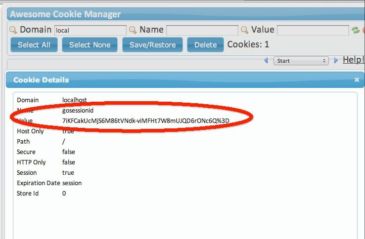 Figure 6.5 cookies saved in a browser.