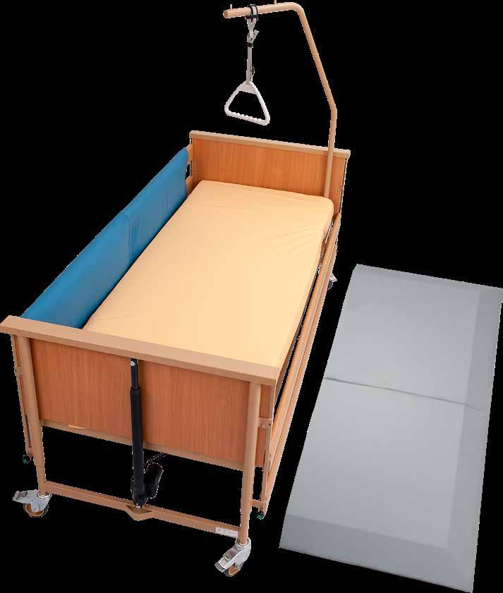 Mit einer Breite von 88 cm und einer Länge von 180 cm bietet die BasiLag Sturzmatte eine große Fläche vor dem Bett, um den Patienten vor