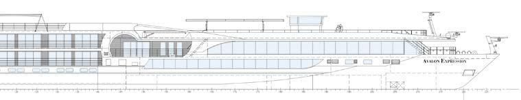Seitenansicht reich als 2-Deck-Schiff und im hinteren Bereich als 3-Deck-Schiff ausgelegt.
