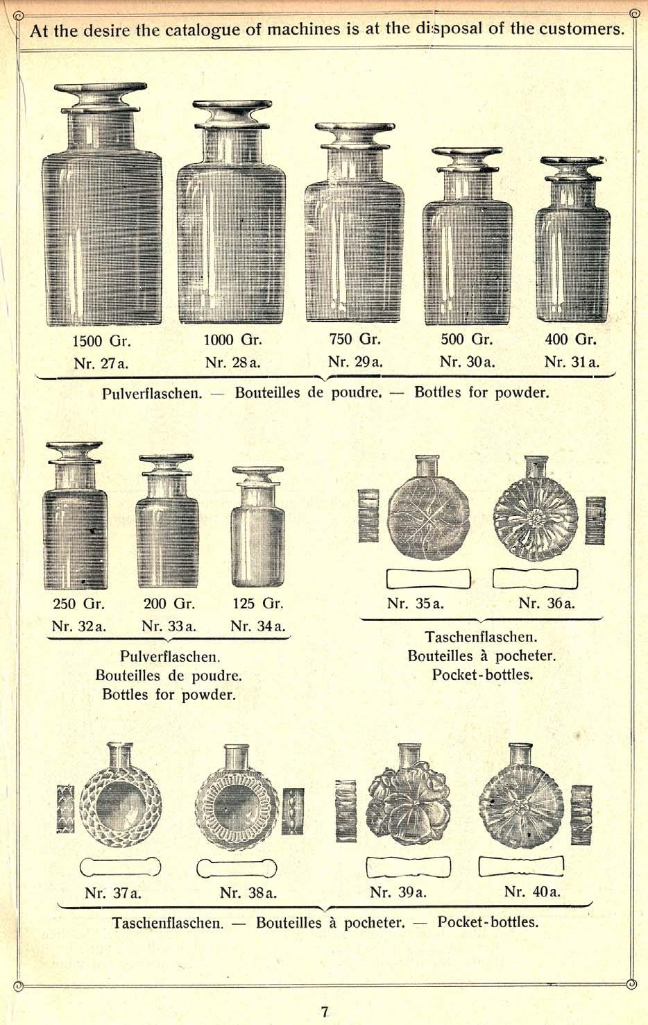 Abb. 2015-1-02/09; MB Kutzscher um 1912, Katalog für Flaschenformen, Tafel 7,