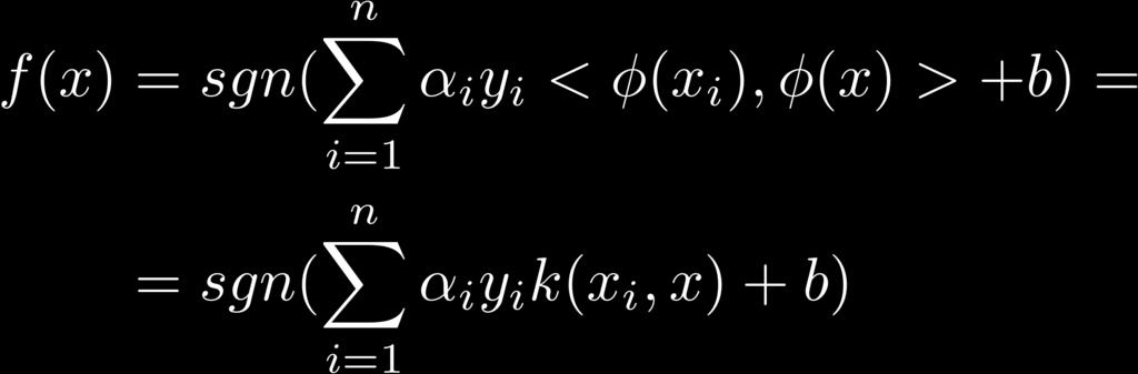 Klassifikation Seien {x 1,...,x n } die Trainingspunkte, {y 1,...,y n } ihre Klassenlabels (+1 oder -1).