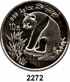 Schön 521. KM 483....Prägefrisch 25,- 2271 5 Yuan 1993 (1/2 Silberunze).
