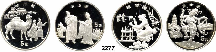 ..Polierte Platte** 100,- 2276 10 Yuan 1994 (Silberunze). Schmale Jahreszahl. Schön 621. KM 622.