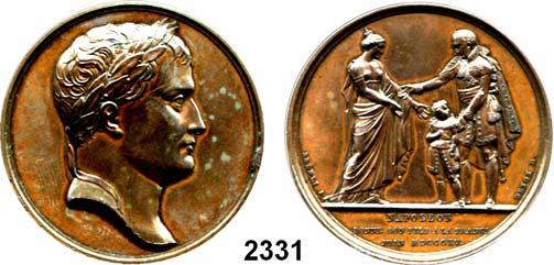 168 AUSLÄNDISCHE MÜNZEN & MEDAILLEN Frankreich Napoleon I. 1804 1815 2329 Bronzemedaille 1812 (spätere Prägung mit Randpunze "BRONZE".