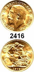 1910 1936 2416 Sovereign 1912 (7,32g FEIN). GOLD KM 820. Fb. 404.