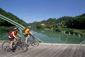 Die familienfreundliche Tour führt vorbei am Natura 000-Gebiet Neudenstein, an der Jauntalbrücke (höchste Eisenbahnbrücke Europas) und der Hängebrücke Santa Lucia. www.drauradweg.
