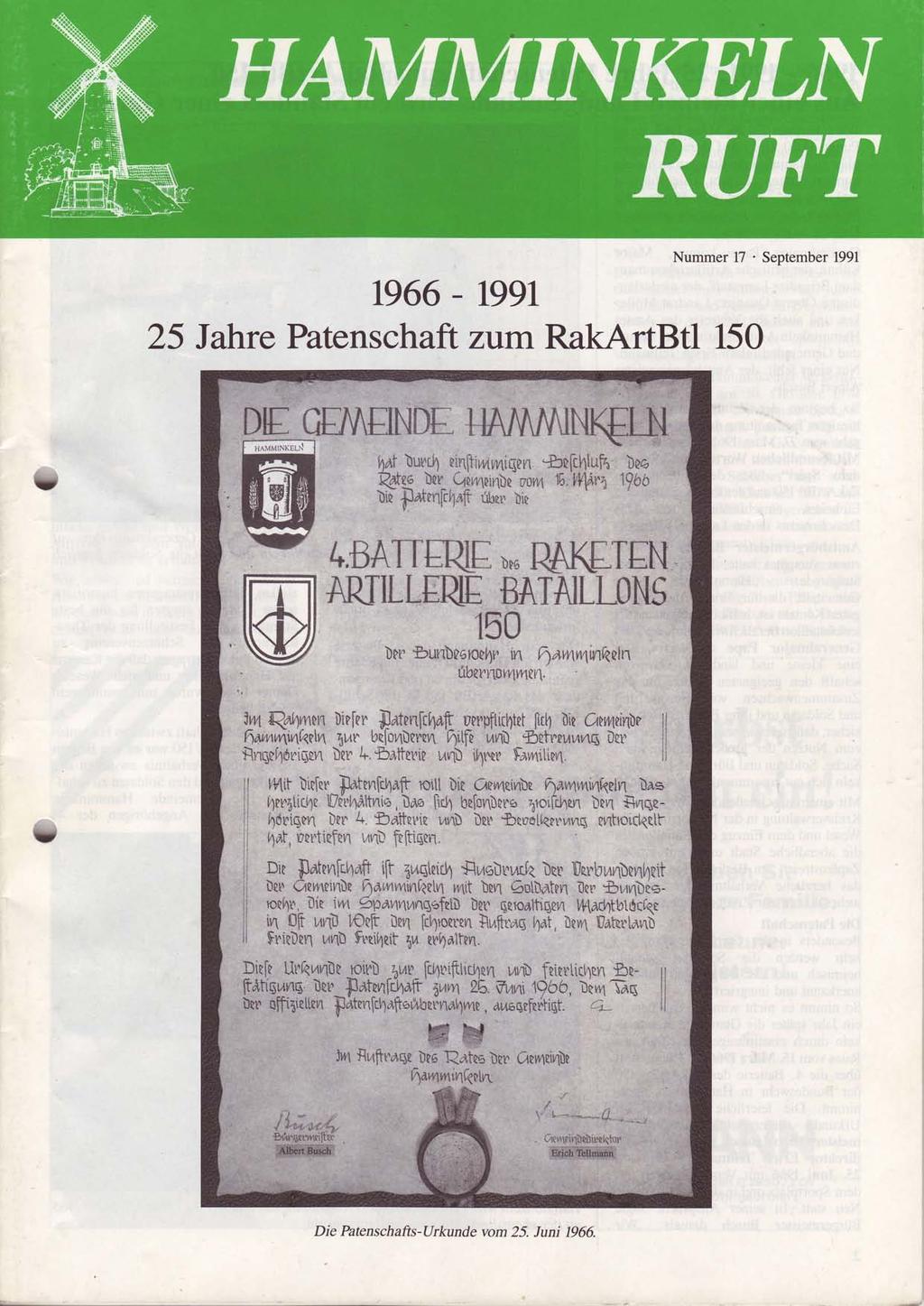 1966 r99r 2,5 Jahre Patenschaft zrrm RakArtBtl