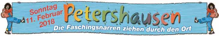 Anzeigen-Sonderveröffentlichung Petershausen (ab) Schon seit über 40 Jahren, so auch dieses Jahr, findet am Faschingssonntag in Petershausen traditionell der Faschingszug statt.
