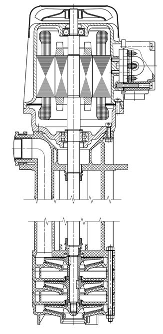 4. Aufbau und Funktion Seite 15 DE 4.2 PRG Das nebenstehende Bild zeigt den prinzipiellen Aufbau der Pumpenbaureihe PRG. Die Pumpen werden im Saugbetrieb eingesetzt.