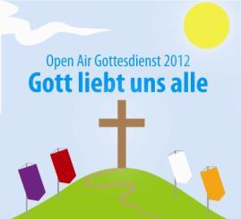 Rückblick,,Gott liebt uns alle Open-Air-Gottesdienst in den Beschützenden Werkstätten, Schledehausen Bei strahlendem Sonnenschein feierte unsere Pfarreiengemeinschaft am 16.
