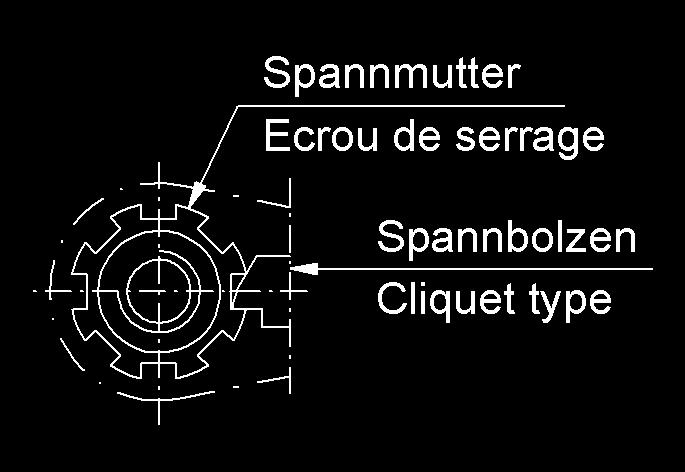 - Spannbolzen B Sonderausführung: Zum Spannen und Lösen im begrenzten Spannraum bei Überwindung kleiner Wege. Der Hebelgriff wird beim Wechseln der Spannrichtung nicht umgesetzt.