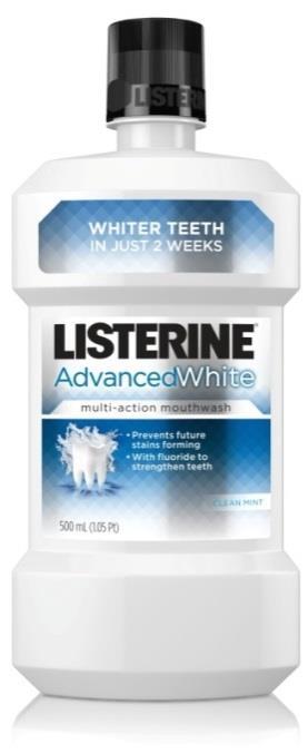Listerine Advanced White Wirksame ätherische Öle reduzieren Plaque-Bakterien und reinigen so die Zahnoberfläche.