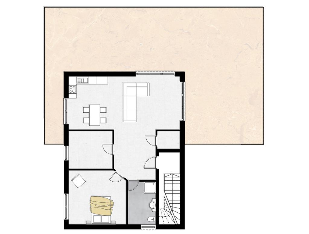 Wohnung 9 Wohnfläche in 111,77m² Bad/WC Kochen/Essen/Wohnen Schlafen