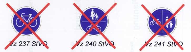 StVO und Radwegebenutzungspflicht Radwege ohne