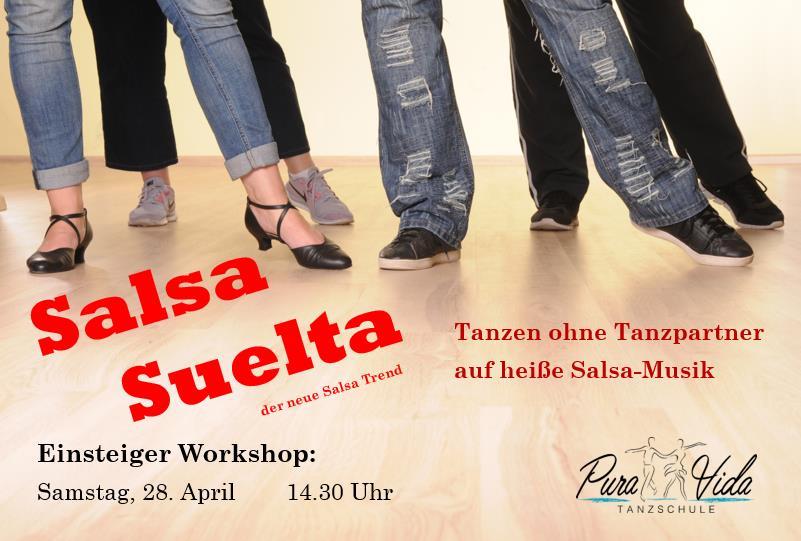 Salsa Suelta Workshop für Einsteiger! Salsa Suelta ist Salsa ohne Tanzpartner und DER aktuelle Tanztrend in der Szene. Die Figuren und Moves werden verbal oder per Handzeichen spontan angezeigt.