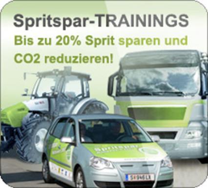 KLIMAAKTIV MOBIL SPRITSPAR-INITIATIVE Initiative des BMLFUW Spritspar-Trainings für: Pkw, Lkw, Busse, Traktoren Kosten pro TeilnehmerIn und Tag (netto): Pkw-Training: ab ca. 125,- EUR / Tag (8 Std.