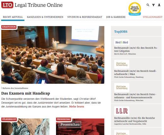 Das reichweitenstärkste Online-Rechtsmagazin Factsheet Legal Tribune Online lto.de LTO.