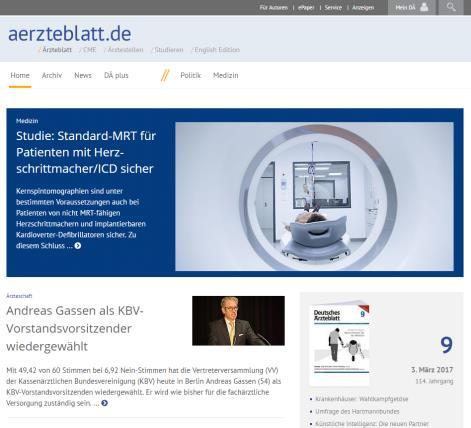 Das offizielle Organ der Ärzteschaft Factsheet Deutsches Ärzteblatt aerzteblatt.
