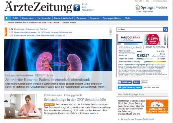 Ärzte Zeitung Online Factsheet Ärztezeitung aerztezeitung.
