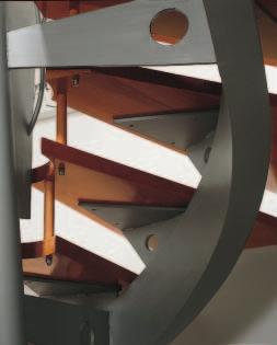 fächerförmig angeordnete Konsolen ergeben eine optisch aufgelöste Treppenuntersicht.