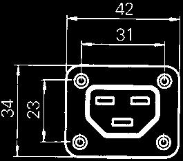 11 - Steckanschluß 6,3 / clamping shut 6,3 25 2-polig für Heißgeräte und Heizbänder for appliances with hot Geräte-Einbaustecker appliance plug 444 B 444.1 B 444 B Befestigungsbügel-Set 10 444.