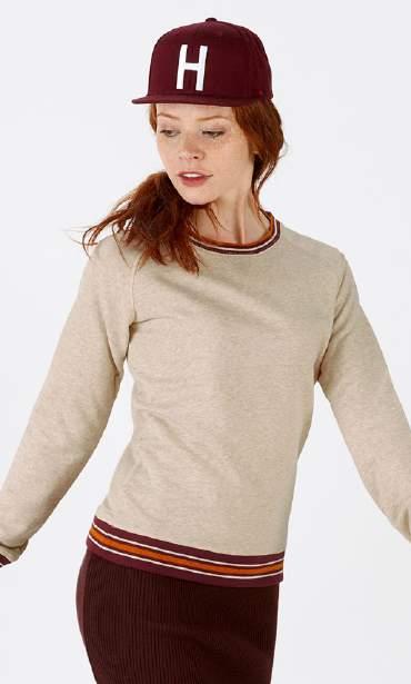 Damen Sweater Stella Trips Tipped RAGLAN-SWEATSHIRT MIT RUNDHALSAUSSCHNITT UND KONTRASTFARBENEN TIPP-EINSÄTZEN French Terry 85% gekämmte Bio-Ringspinn-Baumwolle 15% Polyester 300 g/m² XS S M L XL