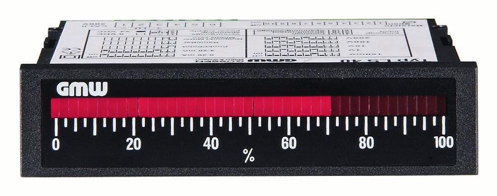 erschütterungsunempfindlich Frontabmessungen: 96 x 24 mm gemäß DIN 43718 Einbautiefe: 84 mm Leuchtbandanzeiger dienen zur optischen Anzeige von Messsignalen.