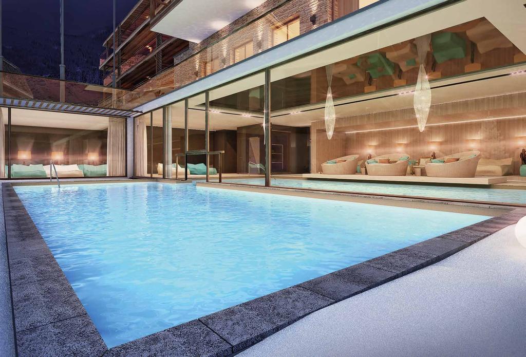 00M² SPA Als Luxus-Apart-Resort verfügt MOUNTAIN SPA RESIDENCES über einen großzügigen Wellnessbereich mit Sauna, Dampfbad und Massageräumen.