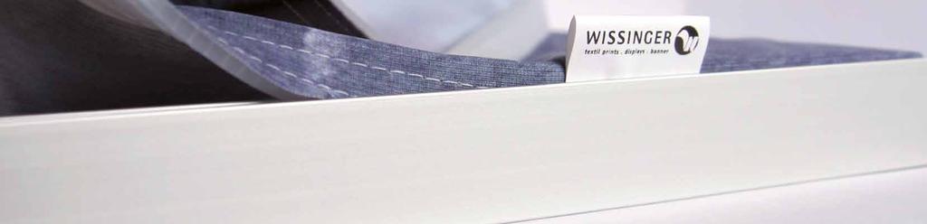 Das WissINGER-Textilrahmen-System Aluminium-Profilrahmen Mit den flexiblen Alu-Profilrahmen bieten wir ein breites Spektrum an Lösungen: Von einseitigen und doppelseitigen Systemen bis hin zu