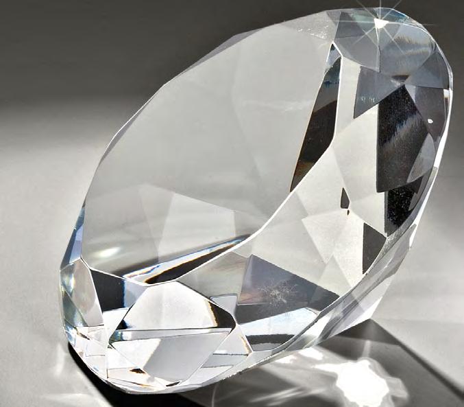 XXL-Format Glas-Diamant Ø 12 cm Originalgröße 1:1
