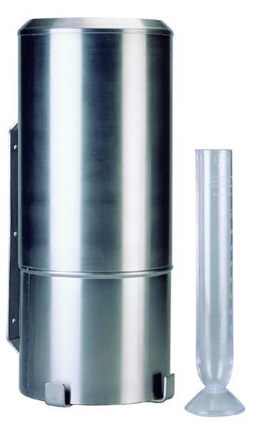 Regenmesser (Edelstahl) mit skaliertem Messgefäß Auf Edelstahl-Pfahl Auffangfläche: 200 cm² / WMO Messzylinder 200 cm³ 10 mm Teilung: 0.