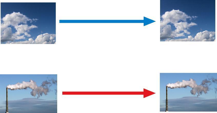 Der Winkel zwischen der Zugbahn der Wolken in mittlerer Höhe und der Richtung des Rauchs ist abhängig vom Druckgefälle und von der Reibung. Über dem Meer ist er daher geringer als über Land.