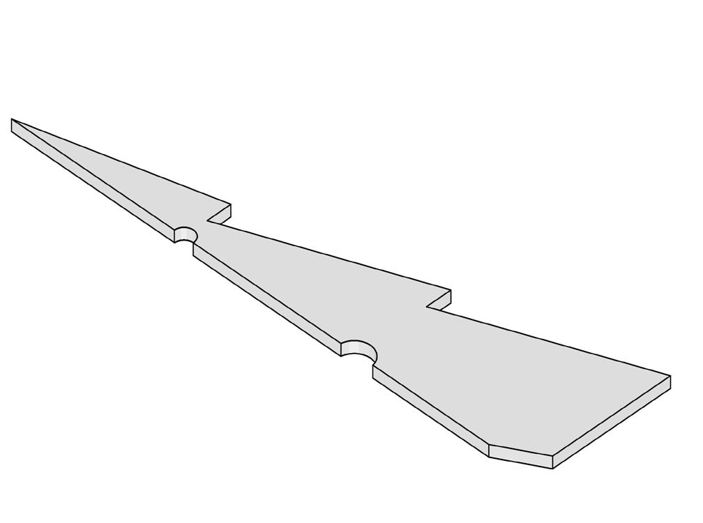 1 3 Aus den beiden Holzleisten (3) wie abgebildet jeweils 2 Leisten mit einer Länge von 85mm ablängen.