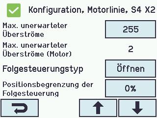 Die Funktion der Folgesteuerung muss für jede einzelne Motorlinie konfiguriert werden 1. Keine - Diesen Motorlinie verwendet die Folgesteuerungsfunktion nicht 2.