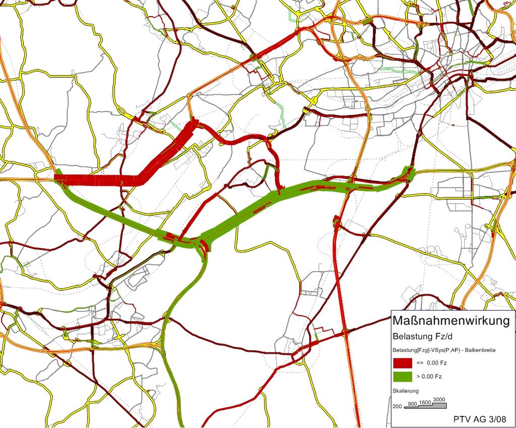 Mobilitätsmasterplan Beispiel für eine Verkehrsverlagerung Maßnahme: Ausbau der A3 von 3 auf 4 Fahrstreifen zwischen