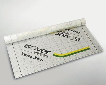 Vario Xtra Noch sicherer! A Weiterentwicklung der feuchteadaptiven Dampfbremse Vario KM Duplex UV. Mit noch grösserer Feuchtevariabilität mehr Sicherheit für den Verarbeiter und die Konstruktion.